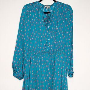 Juliette Dress Naked Elves Purple Unicorns in Stretch Georgette Silk Midi